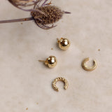 Dome Stud Earrings | 14k Solid Gold
