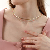 Enamel Station Necklace - Pink | 14k Solid Gold