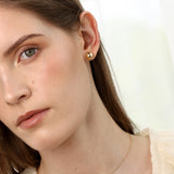 Dome Stud Earrings | 14k Solid Gold
