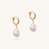 Celeste pearl drop hoops | GF
