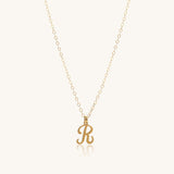 Initial necklace in cursive