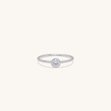 Sterling silver and cubic zirconia stacking ring