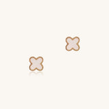 Mother of Pearl Clover Studs | 10k Gold