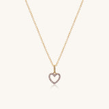 Diamond Heart Necklace | 14k Gold