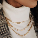 14k gold filled heavy paperclip chain