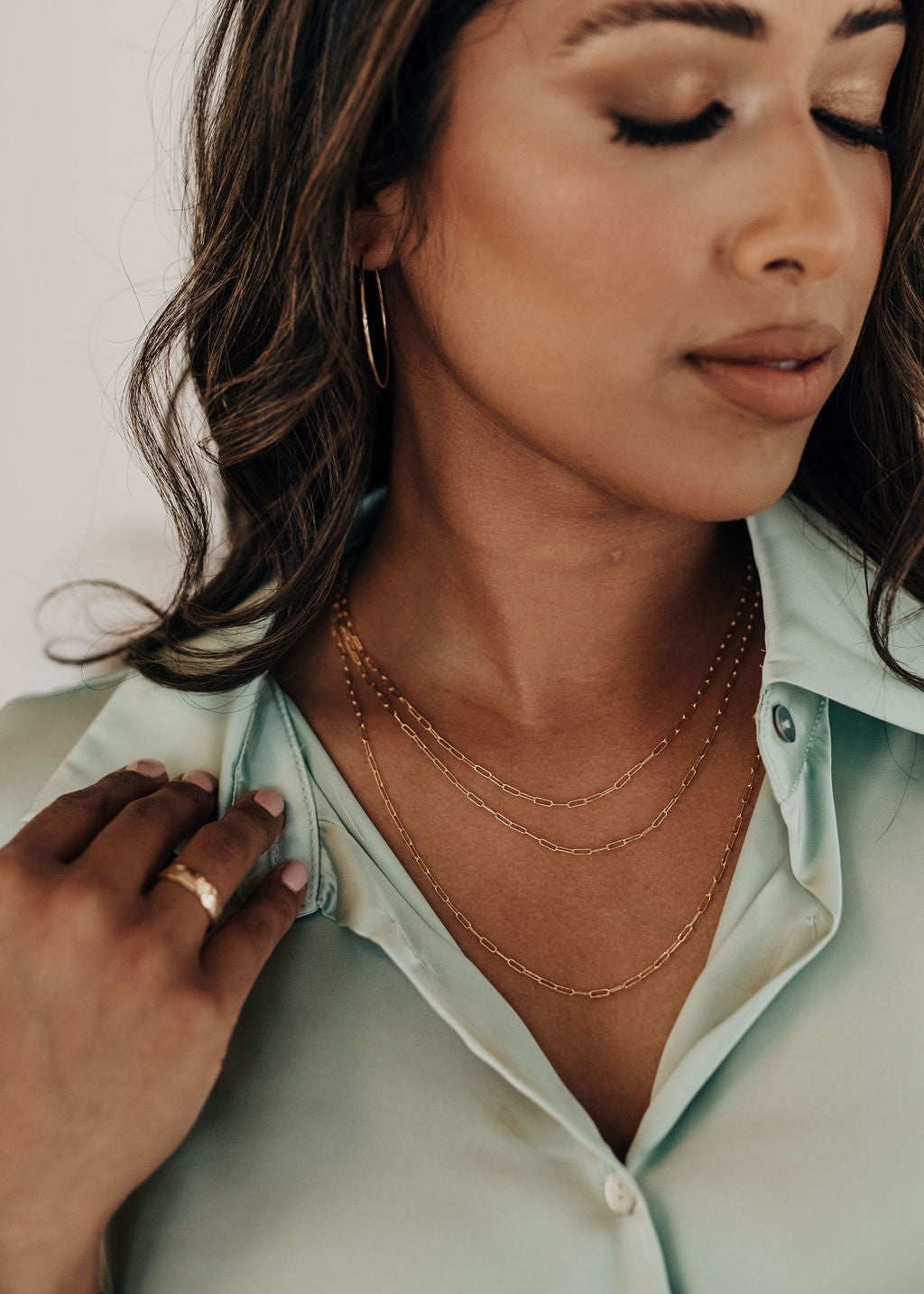 14k gold filled mini paperclip chain