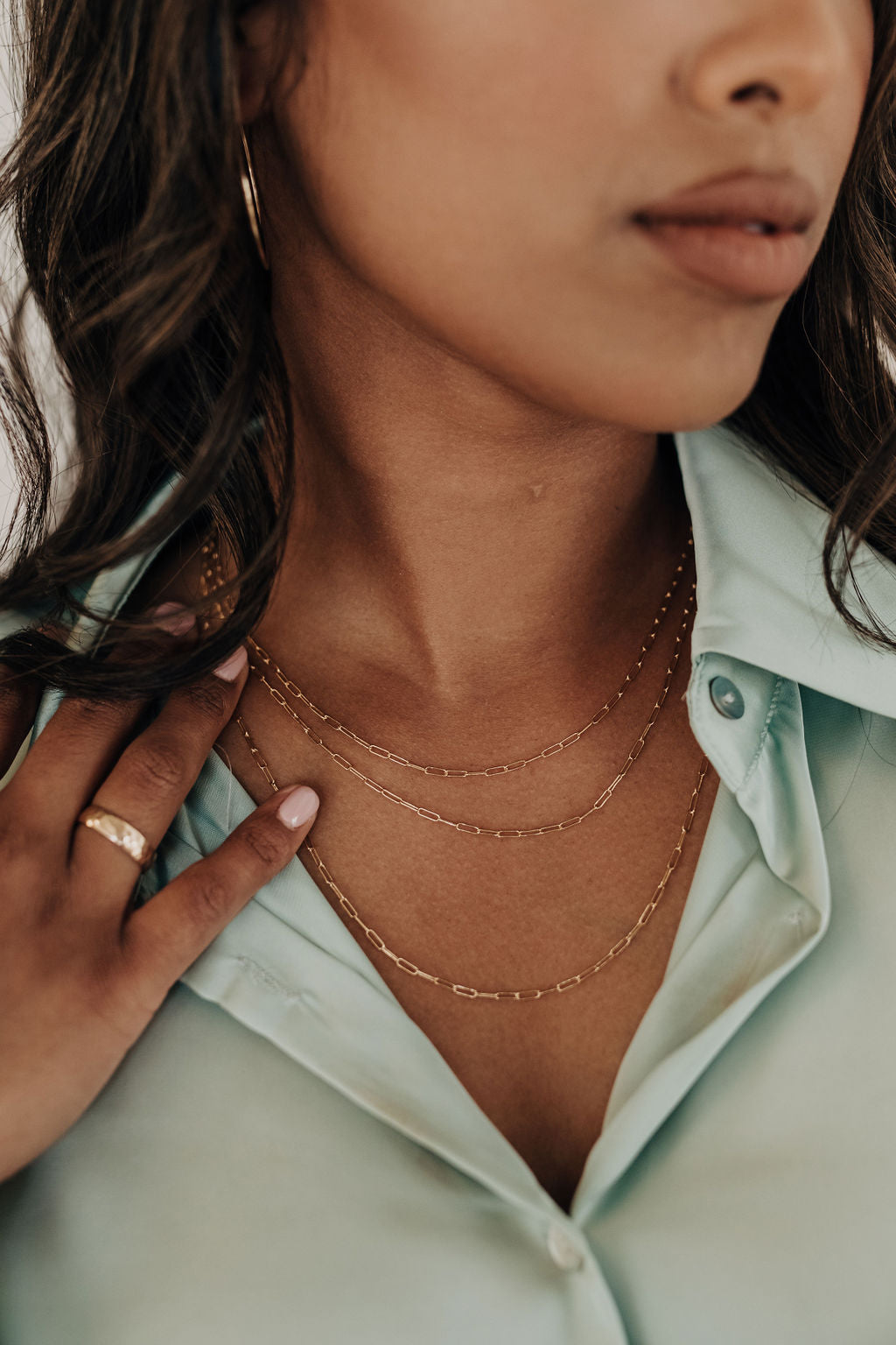 14k gold filled mini paperclip chain