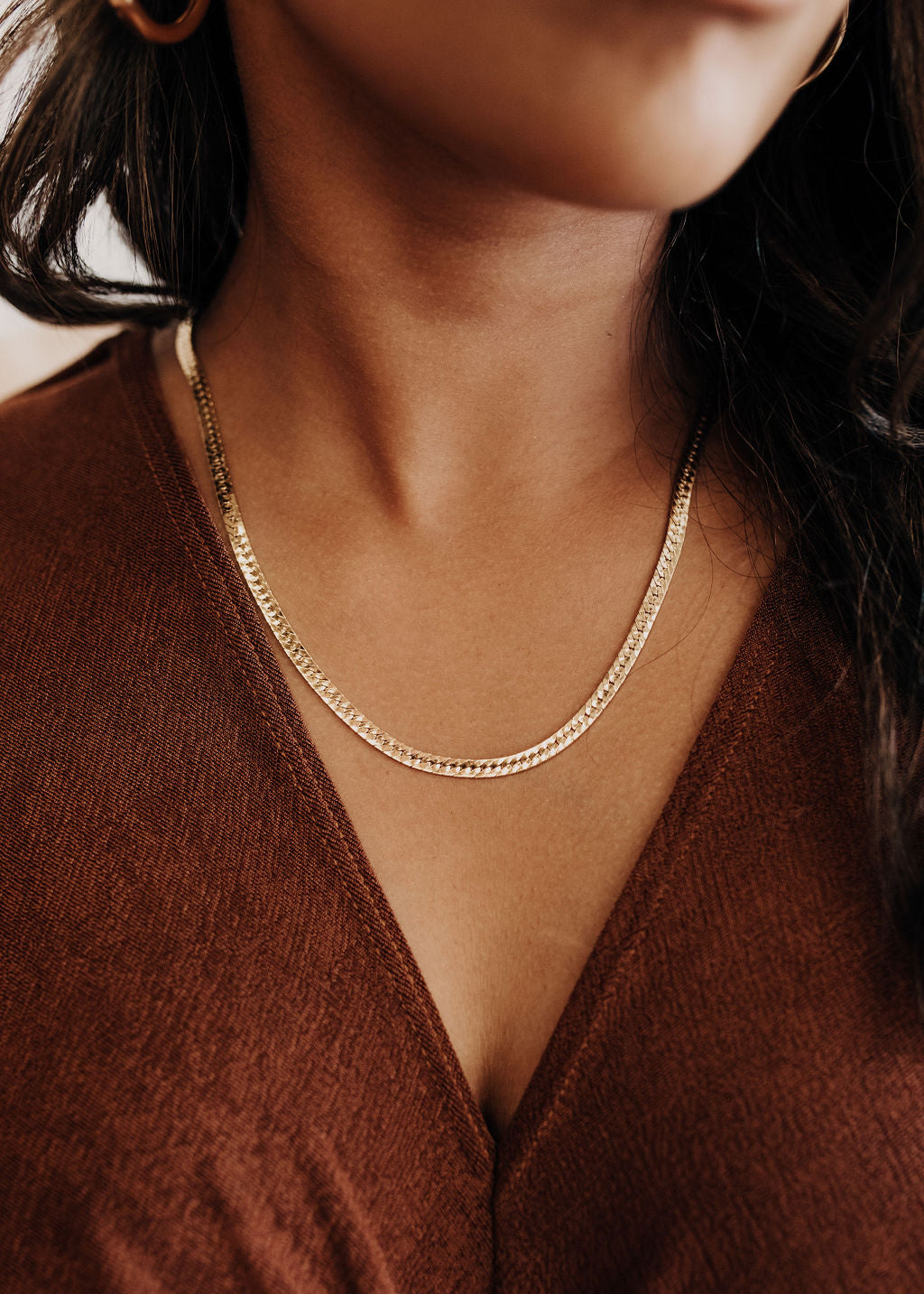 14k gold filled fancy herringbone chain