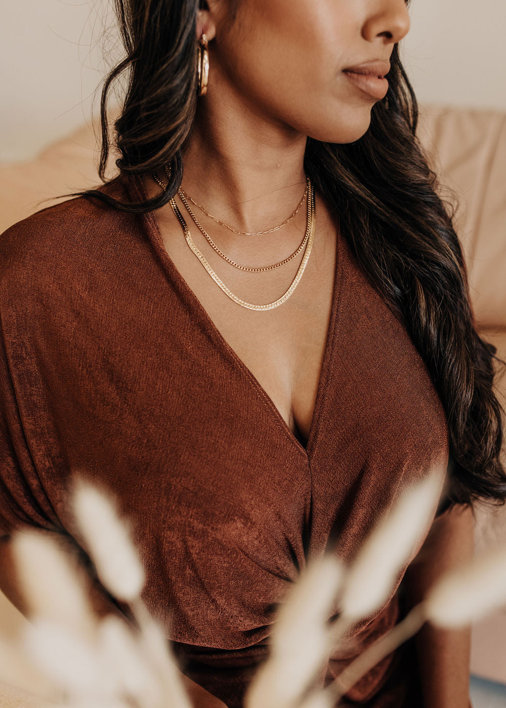 14k gold filled fancy herringbone chain