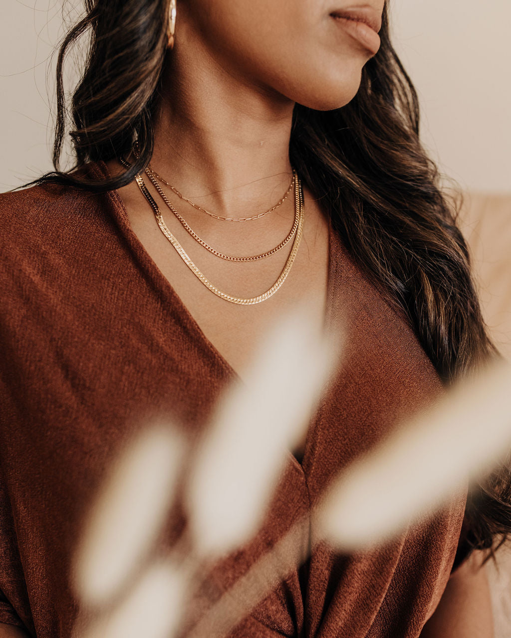 14k gold filled fancy herringbone chain