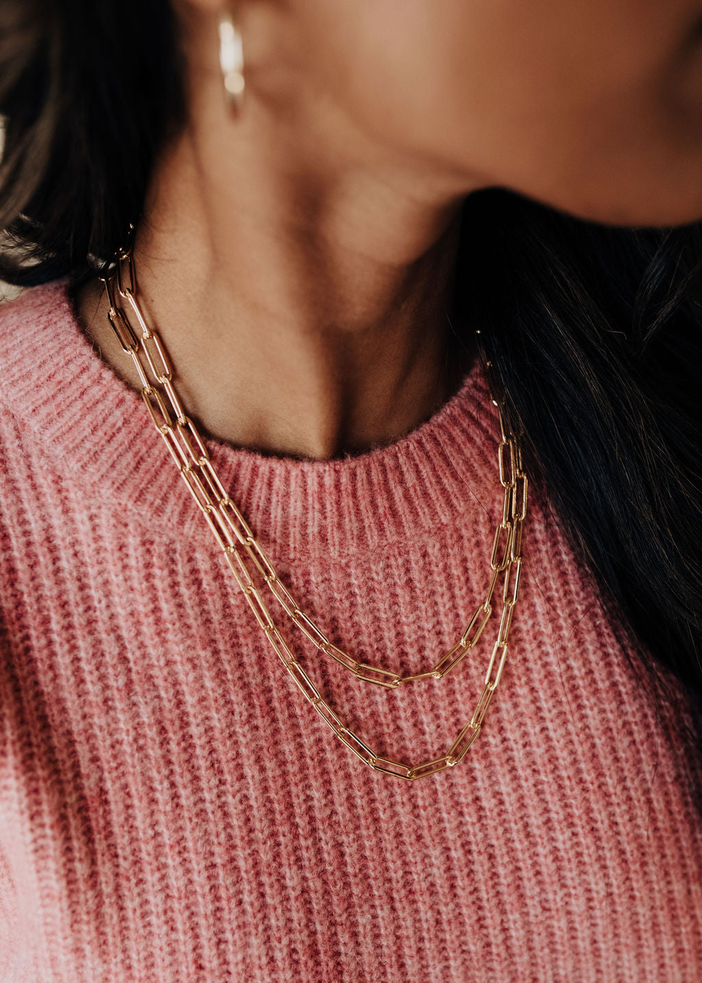 14k gold filled heavy paperclip chain