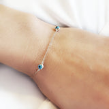 Sterling silver evil eye bracelet