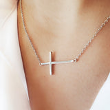Sterling silver sideways cross