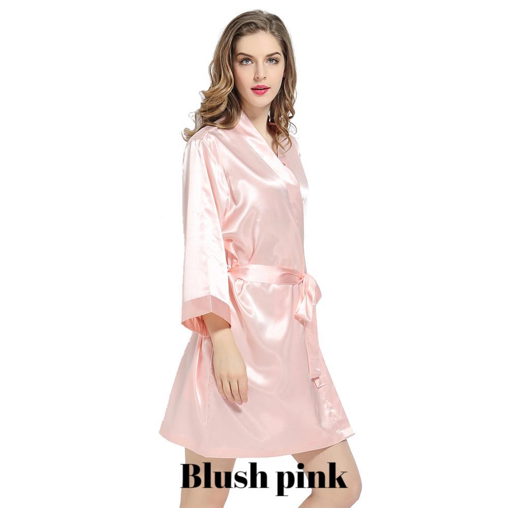 Blush Pink solid satin robe