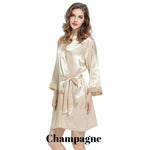 Champagne solid satin robe