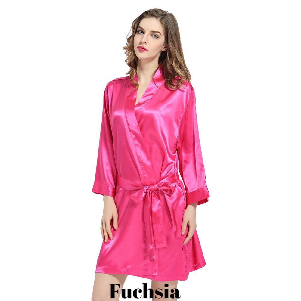 Fuchsia satin robe