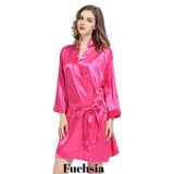 Fuchsia satin robe