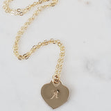 Personalized heart charm necklace