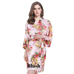 Blush satin floral robe
