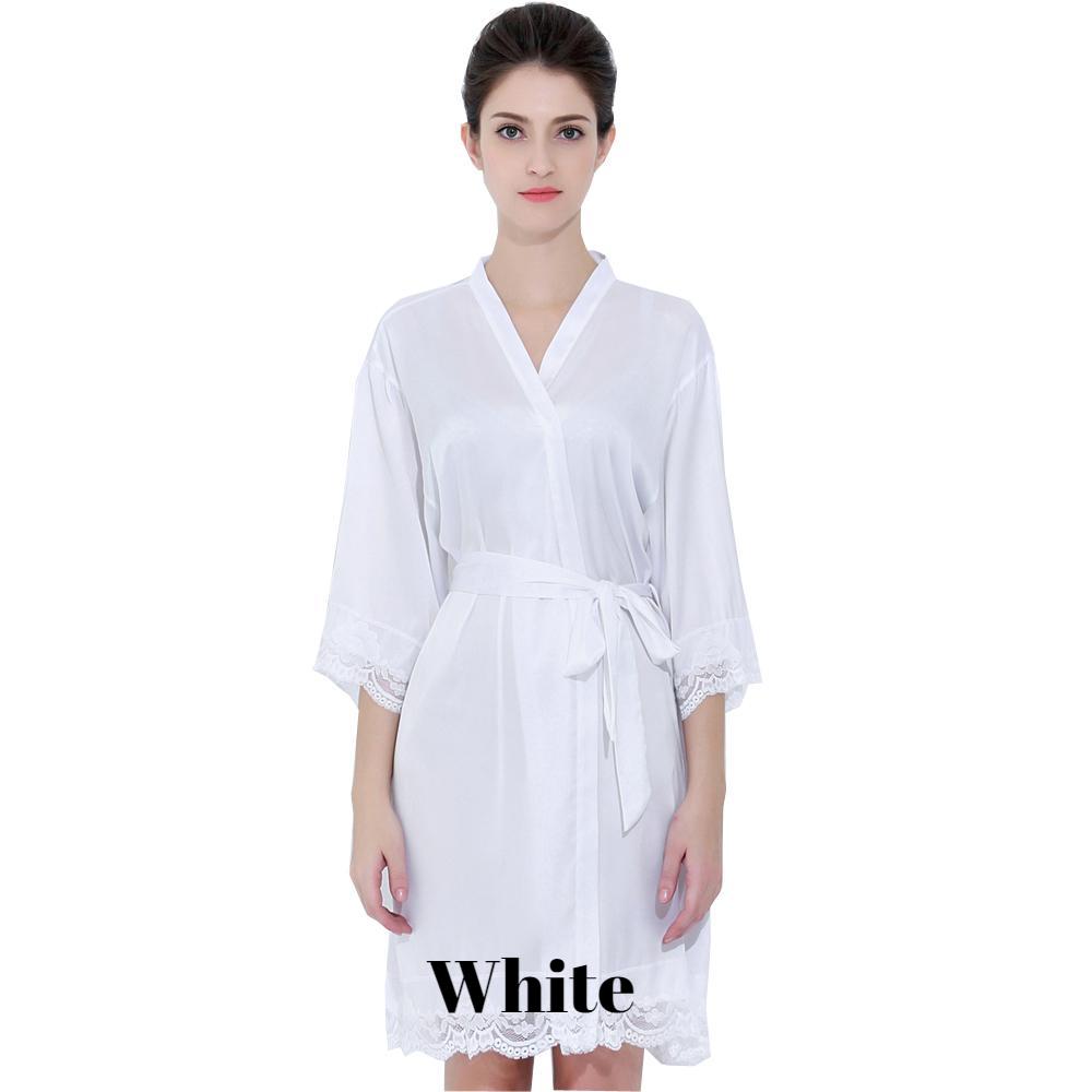 White satin with lace robe