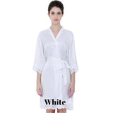 White satin with lace robe