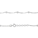 Sterling silver ball and box chain anklet