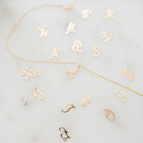 Initial necklace in cursive