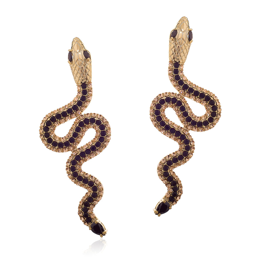 Ebony Serpent Cubic Earrings