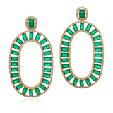 Emerald Baguette Cubic Earrings
