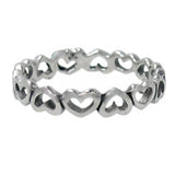 Sterling silver heart band ring