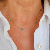 Multi Evil Eye Necklace | 10k Gold