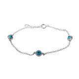 Sterling silver evil eye bracelet