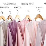 Lace trim satin robes