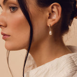 Celeste pearl drop hoops | GF
