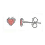 Pink Enamel Sterling Silver Studs