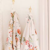 Blush floral and lace full length robe