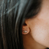 Simple Evil Eye Studs | 10k Gold