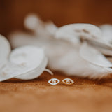 Simple Evil Eye Studs | 10k Gold