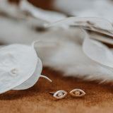Simple Evil Eye Studs | 10k Gold