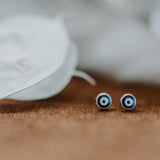 Evil Eye Enamel Studs | 10k Gold