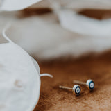 Evil Eye Enamel Studs | 10k Gold