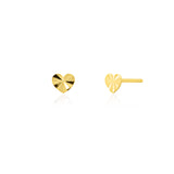 Gift Set - 10K Solid Yellow Gold Stud Earrings & Handmade Ceramic Jewelry Dish
