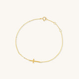 Sizeways Cross Bracelet | 10k Gold