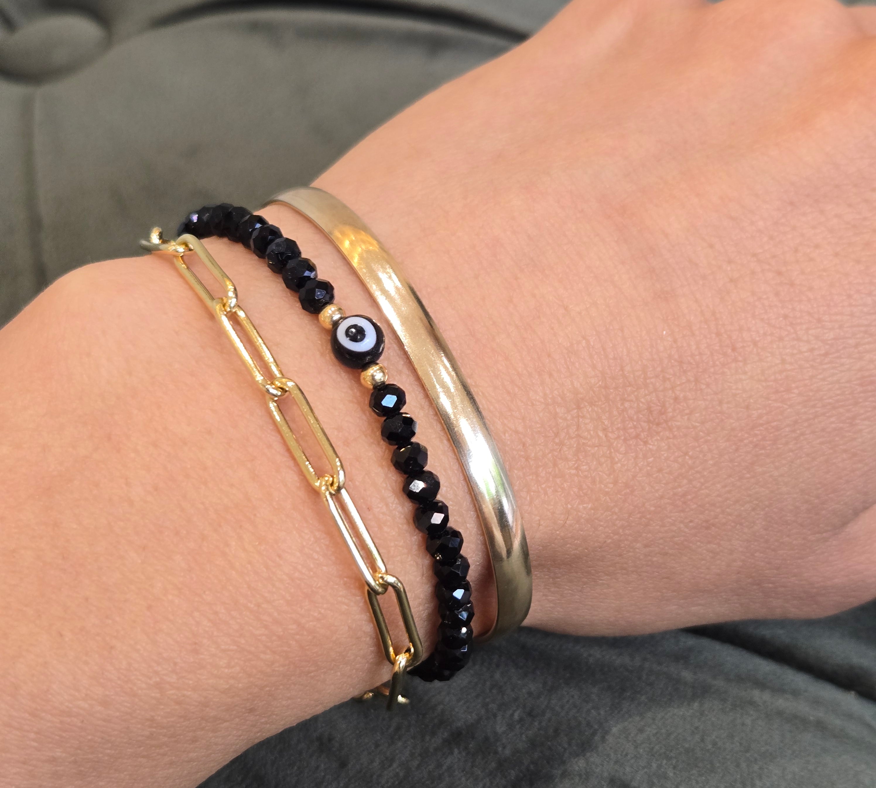 Evil Eye Gold Filled & Crystal Bracelet