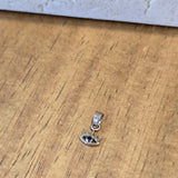 Blue Stone Evil Eye-Lash Pendant | 10k gold