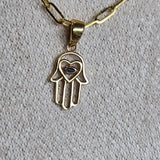 Hamsa Hand Pendant | 10k Gold