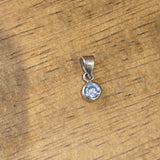 CZ Bezel Pendant | 10k Gold