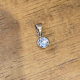 CZ Bezel Pendant | 10k Gold