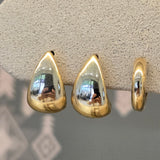 Wide Tear Drop Hoop | 10k Gold