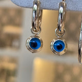 Evil Eye Hoop Charms (pair) | 10k Gold